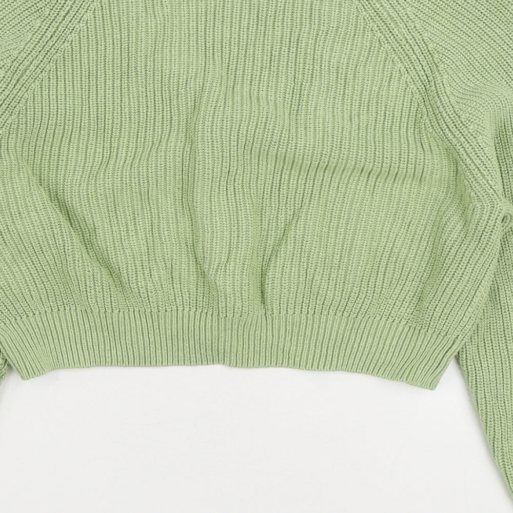 Monkl Womens Green V-Neck Acrylic Cardigan Jumper Size S