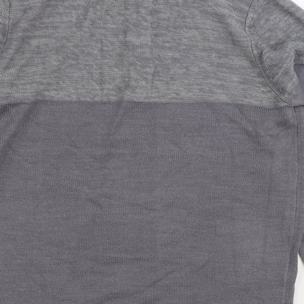 Kensington Mens Grey High Neck Acrylic Pullover Jumper Size L