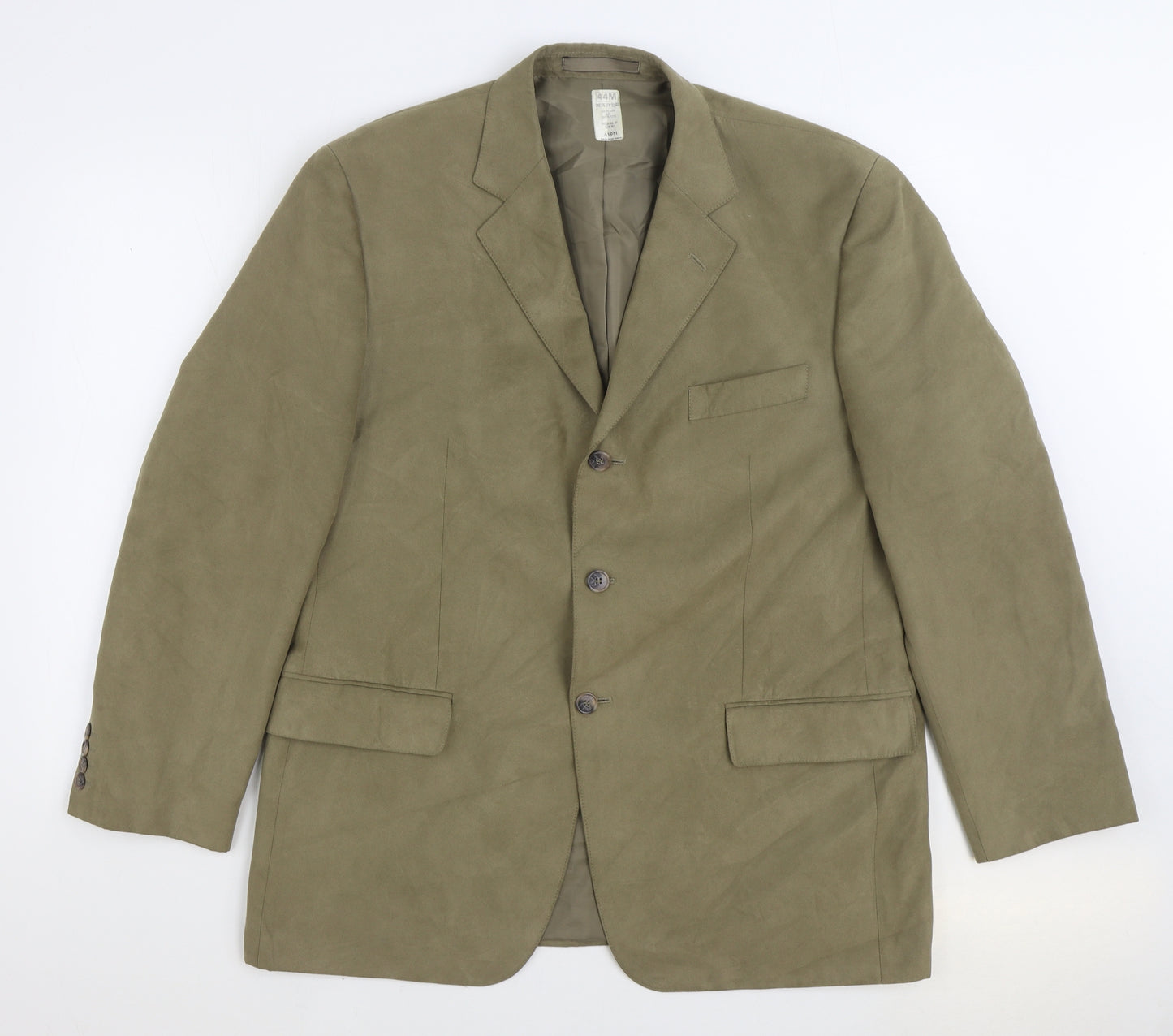 Preworn Mens Beige Polyester Jacket Suit Jacket Size 44