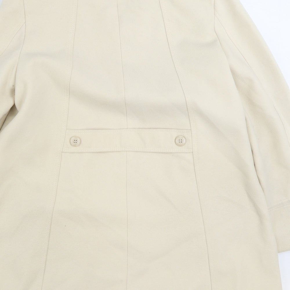 BHS Womens Beige Pea Coat Coat Size 16 Button