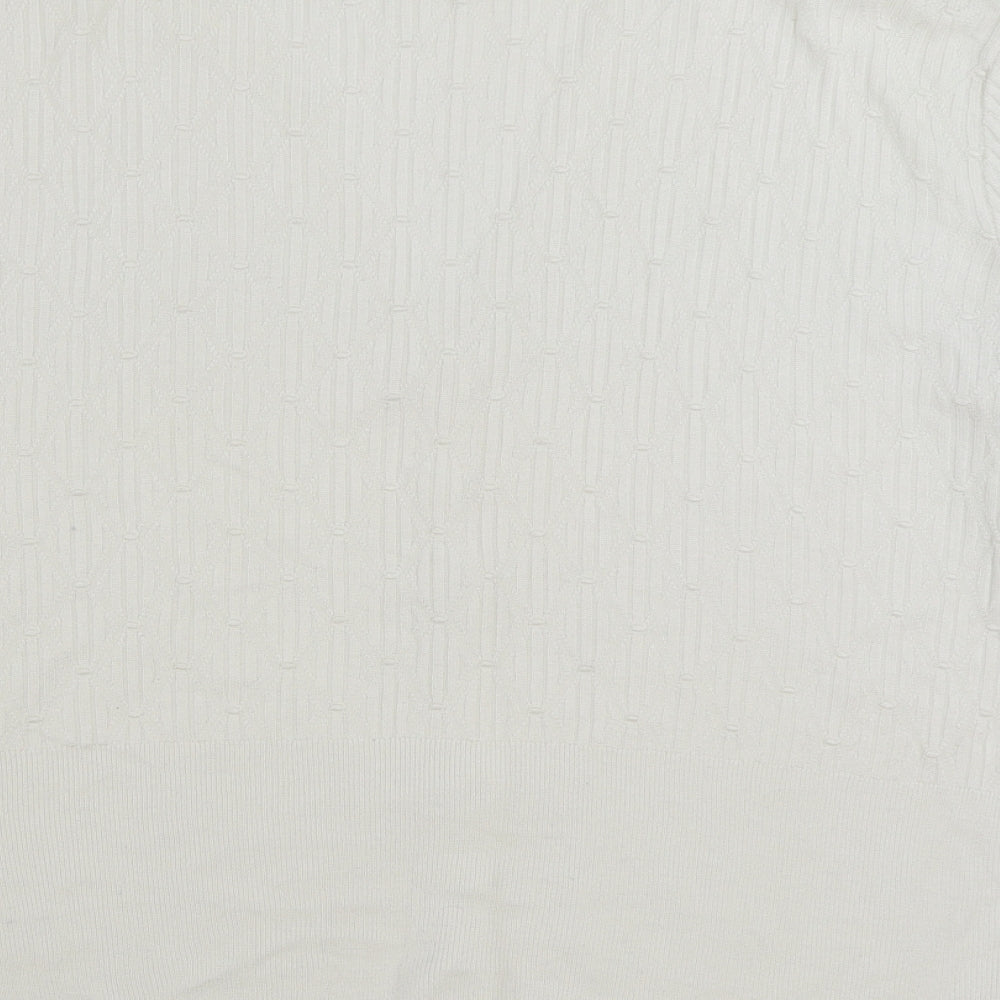 Marks and Spencer Womens White V-Neck Viscose Cardigan Jumper Size 16