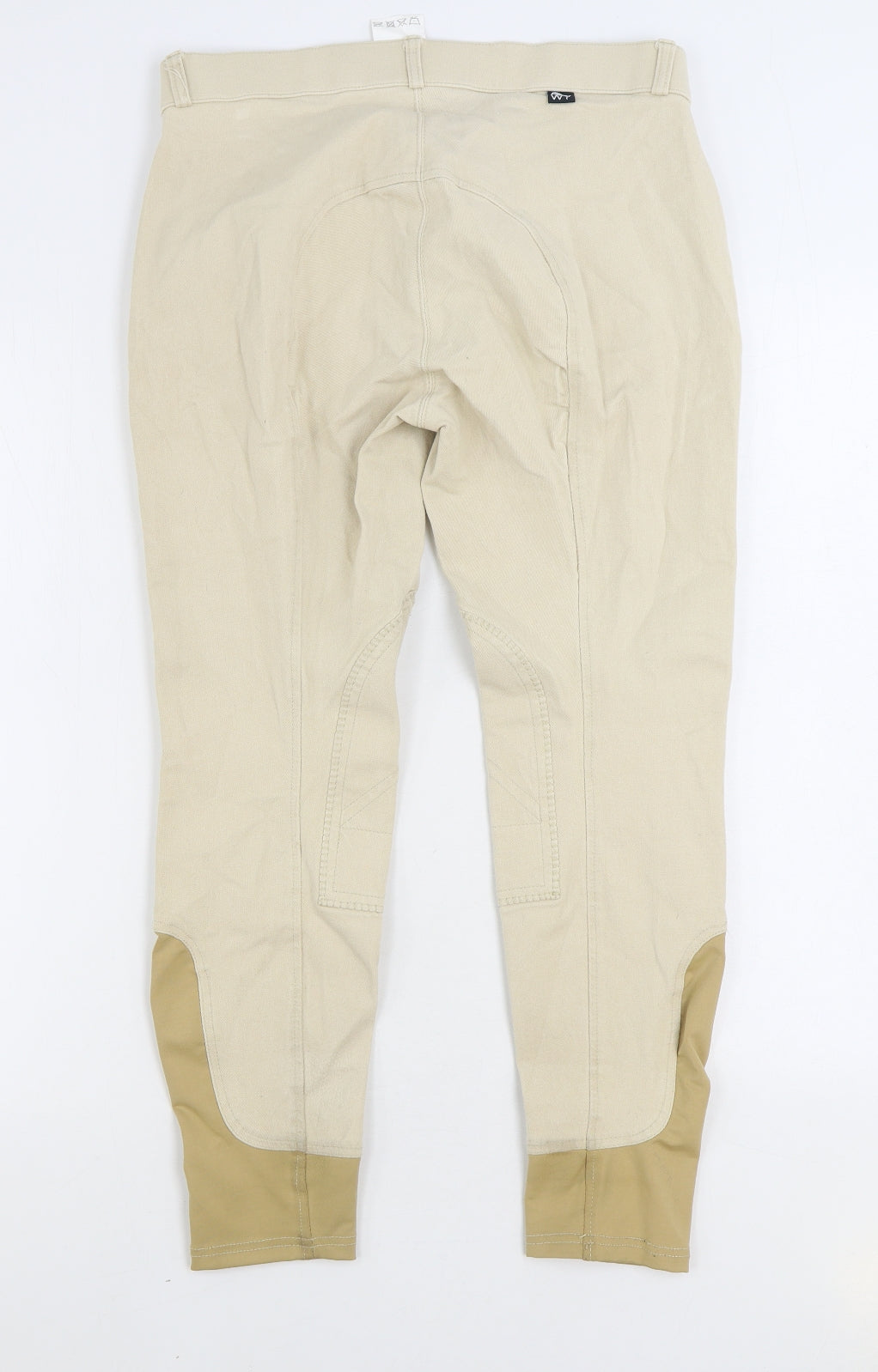 W Womens Beige Cotton Trousers Size 30 in L24 in Regular Zip - Equestrian jodhpurs