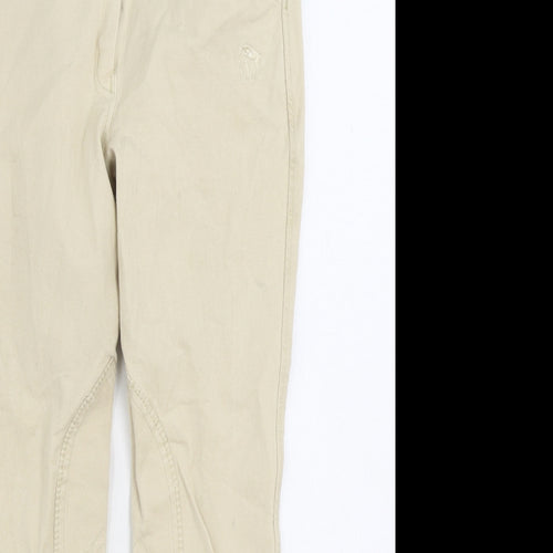 W Womens Beige Cotton Trousers Size 30 in L24 in Regular Zip - Equestrian jodhpurs