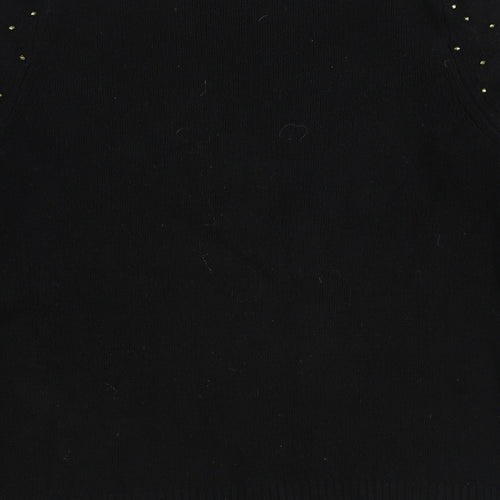 V by Very Womens Black Round Neck Acrylic Pullover Jumper Size 12