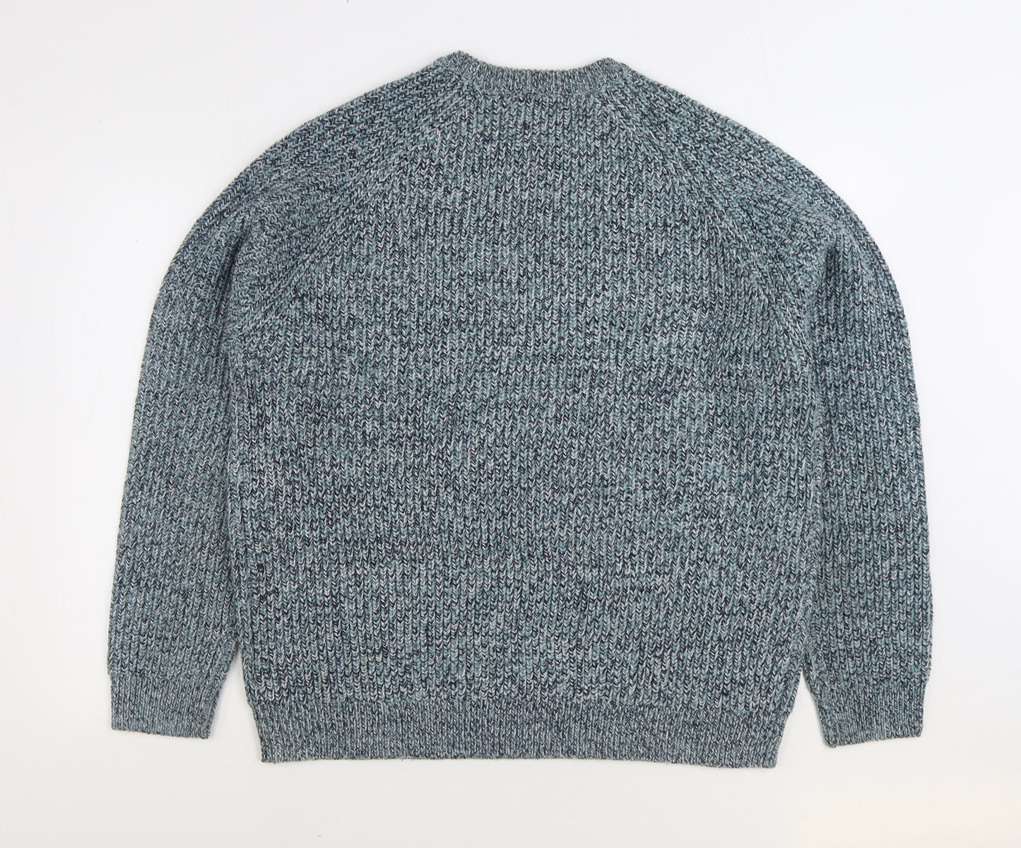 TU Mens Blue Round Neck Acrylic Pullover Jumper Size XL
