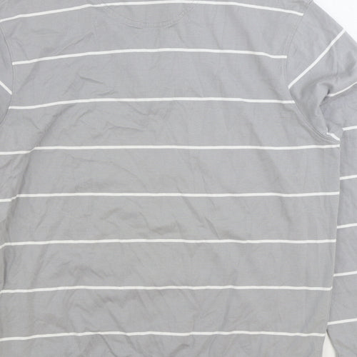 Blue Harbour Mens Grey Striped Cotton Pullover Sweatshirt Size M