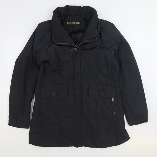 Greenstone Womens Black Rain Coat Coat Size 14 Zip