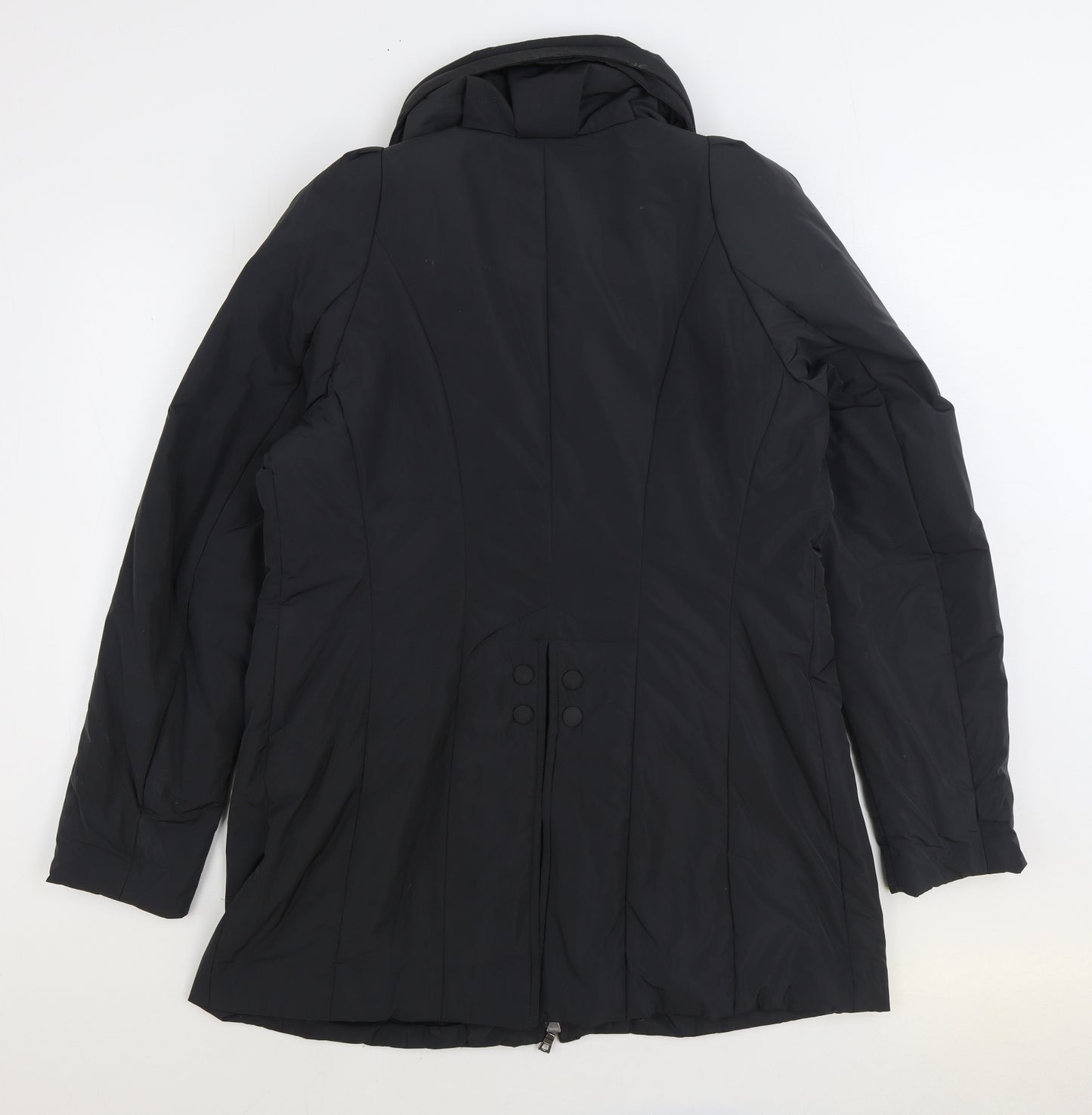 Greenstone Womens Black Rain Coat Coat Size 14 Zip