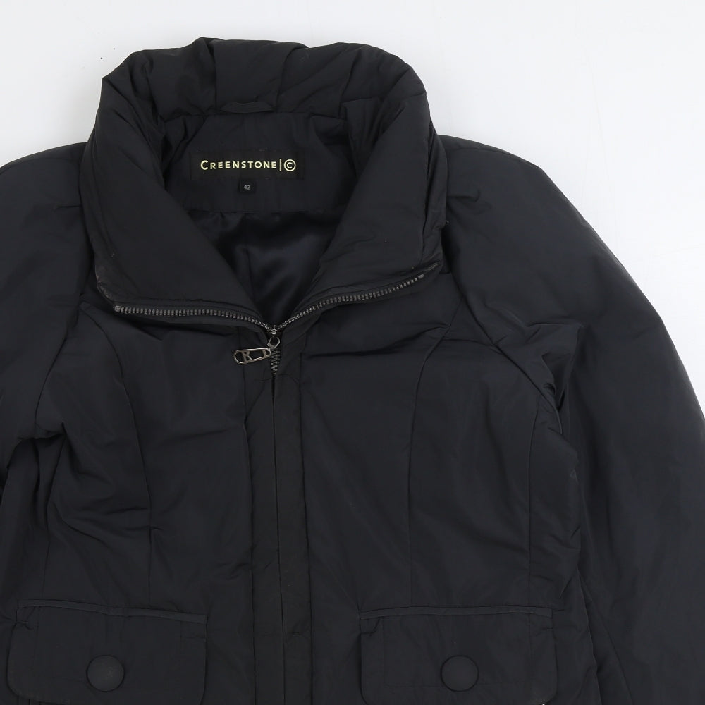 Greenstone Womens Black Rain Coat Coat Size 14 Zip