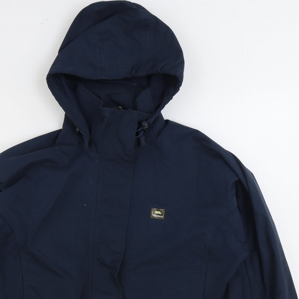 Trespass Mens Blue Rain Coat Coat Size S Zip