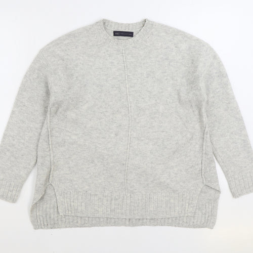 Marks and Spencer Womens Grey Round Neck Acrylic Pullover Jumper Size M
