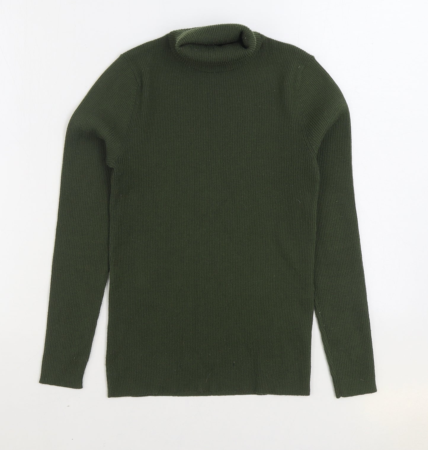 Papaya Womens Green Roll Neck Viscose Pullover Jumper Size 12