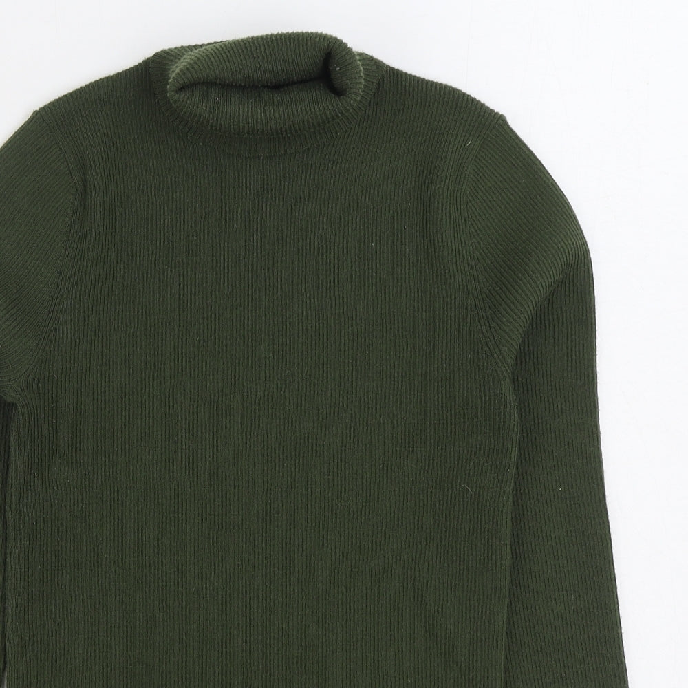Papaya Womens Green Roll Neck Viscose Pullover Jumper Size 12