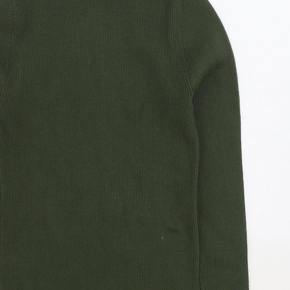 Papaya Womens Green Roll Neck Viscose Pullover Jumper Size 12