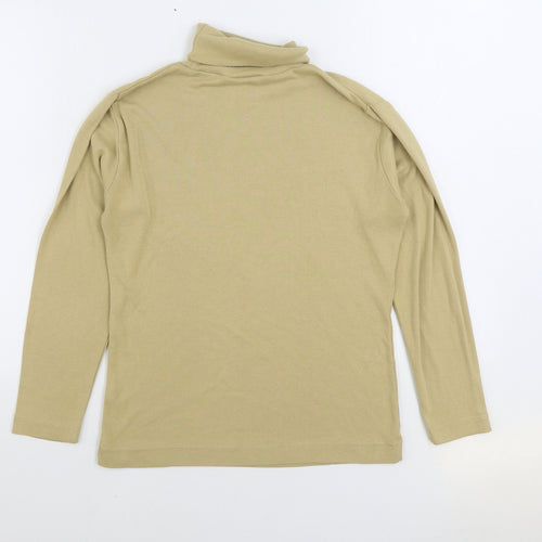 Poppy Womens Beige Roll Neck Cotton Pullover Jumper Size 14