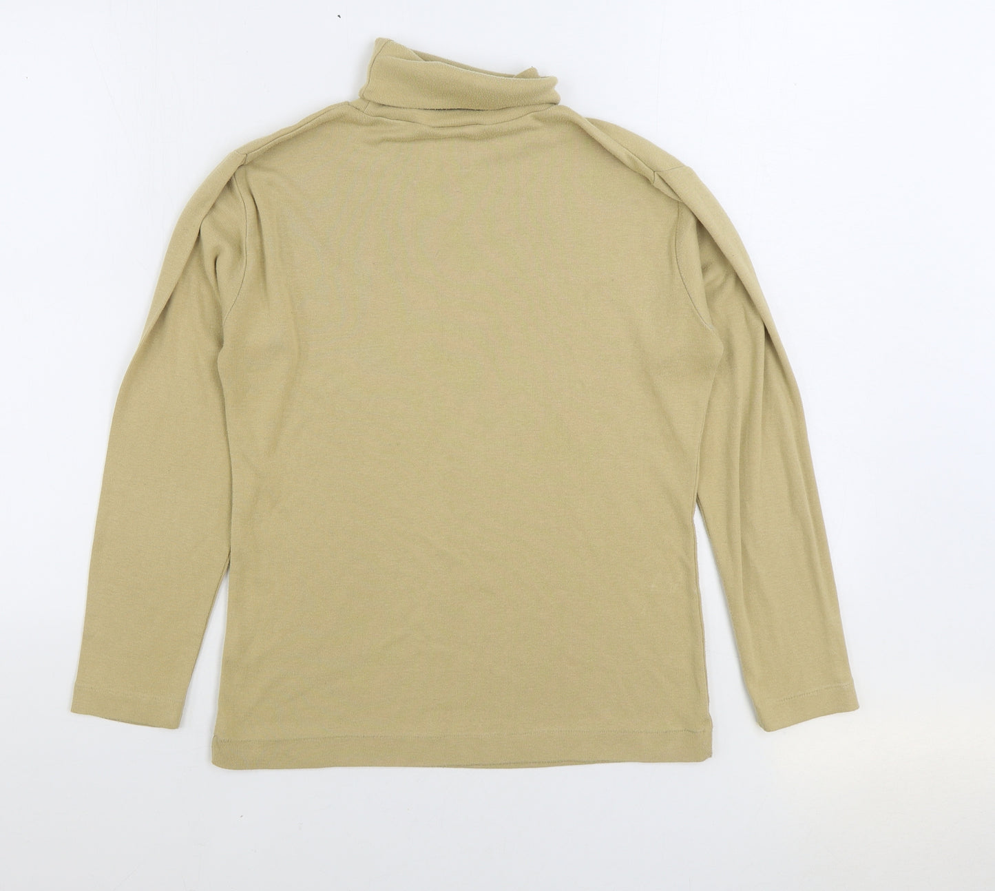 Poppy Womens Beige Roll Neck Cotton Pullover Jumper Size 14