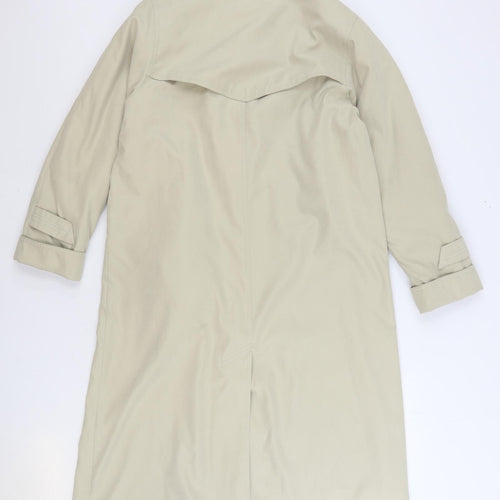 Telemac Mens Beige Trench Coat Coat Size S Button