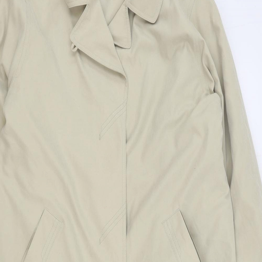 Telemac Mens Beige Trench Coat Coat Size S Button