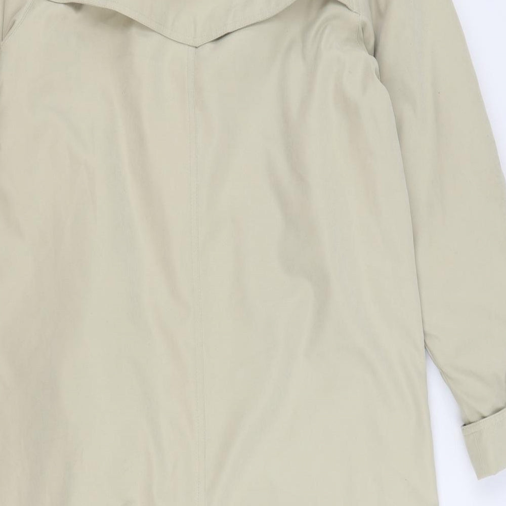 Telemac Mens Beige Trench Coat Coat Size S Button