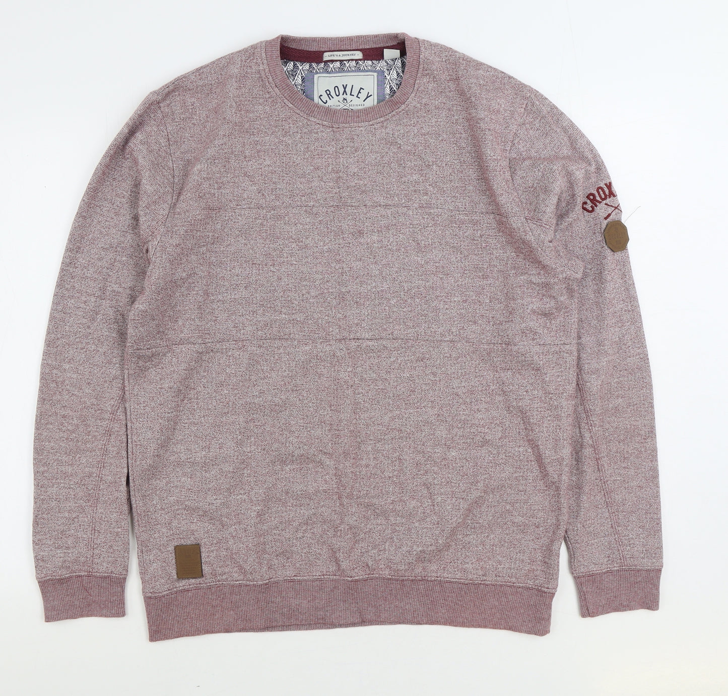 Croxley Mens Pink Cotton Pullover Sweatshirt Size L