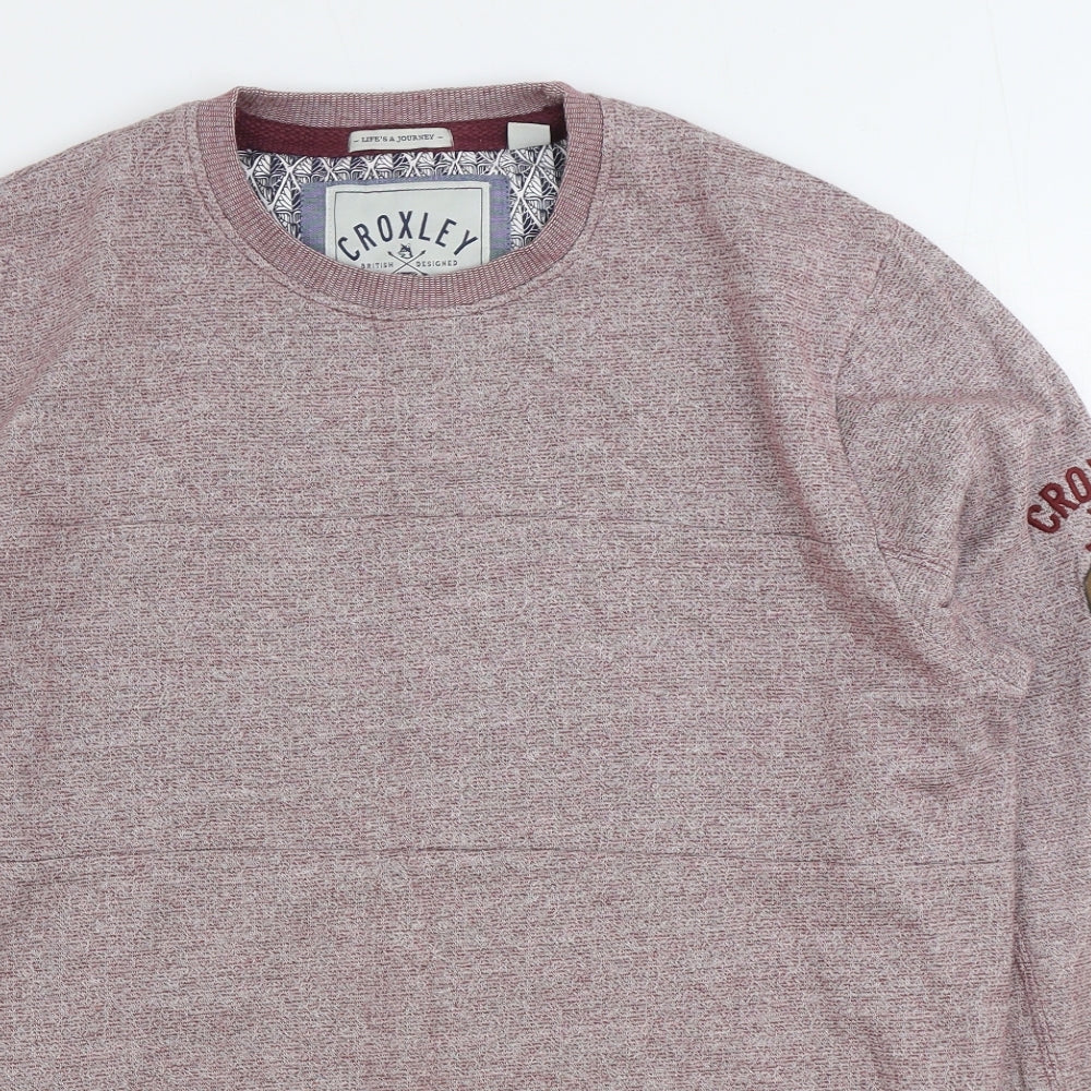 Croxley Mens Pink Cotton Pullover Sweatshirt Size L
