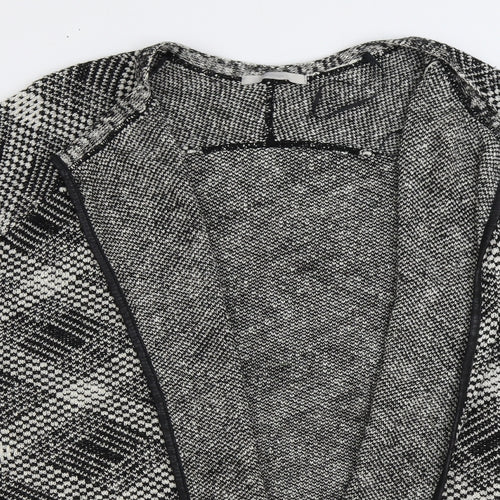 George Womens Grey V-Neck Plaid Acrylic Cardigan Jumper Size L