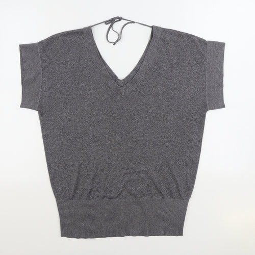 Designers at Debenhams Womens Grey V-Neck Viscose Pullover Jumper Size 16
