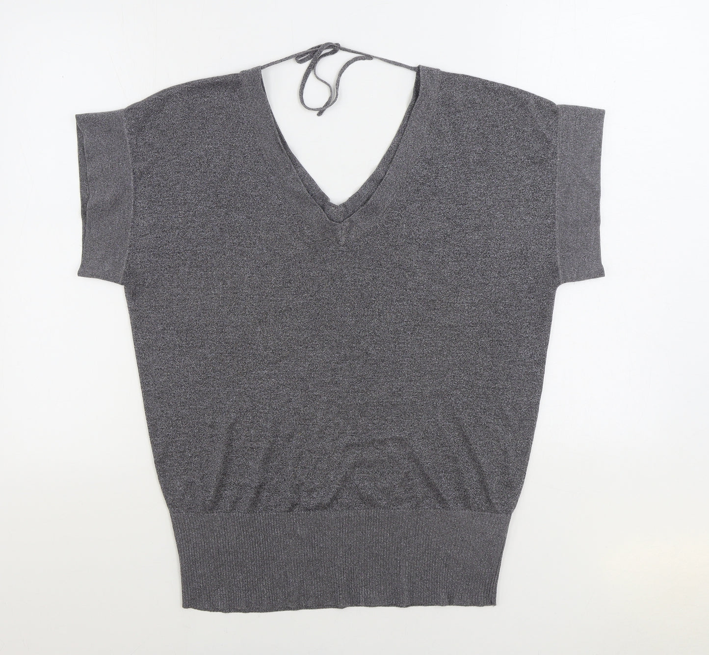 Designers at Debenhams Womens Grey V-Neck Viscose Pullover Jumper Size 16
