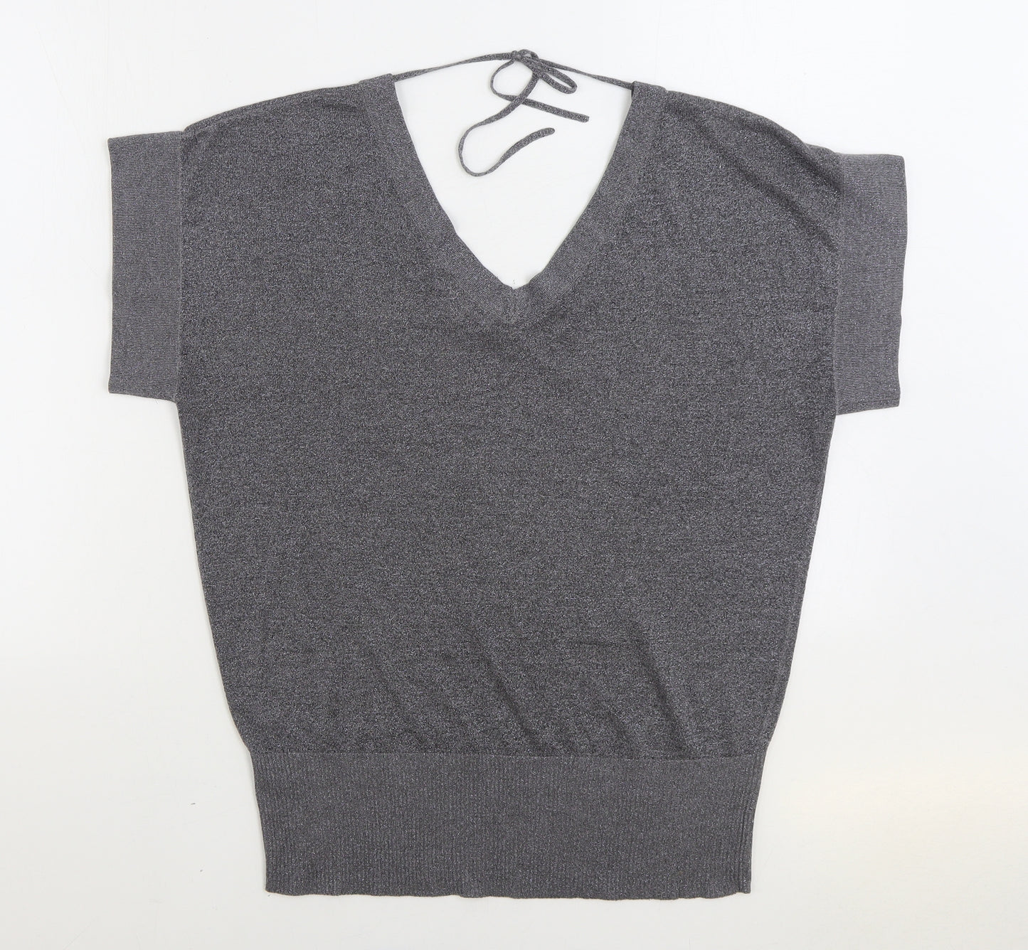 Designers at Debenhams Womens Grey V-Neck Viscose Pullover Jumper Size 16