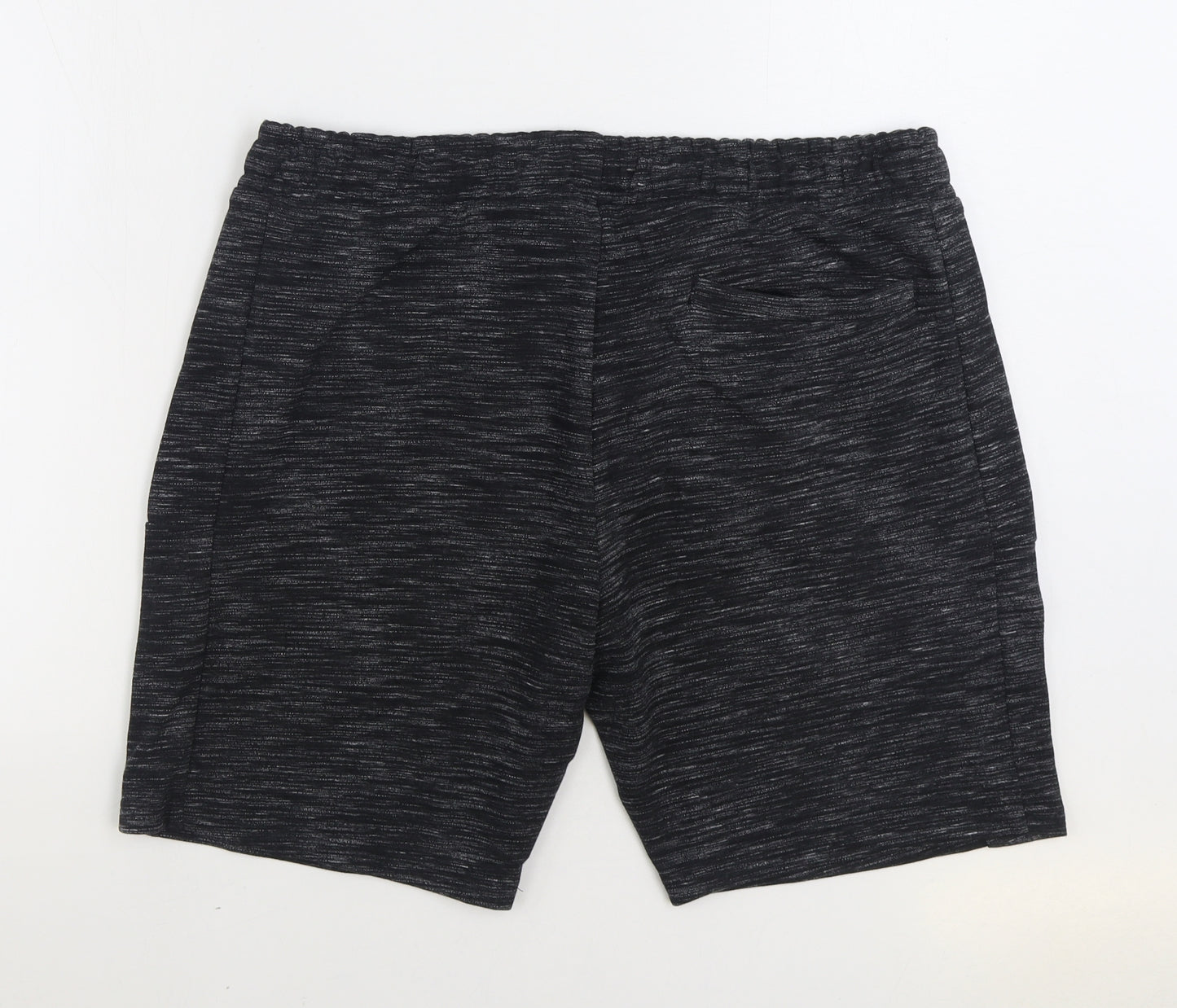 NEXT Mens Black Cotton Sweat Shorts Size L Regular Drawstring