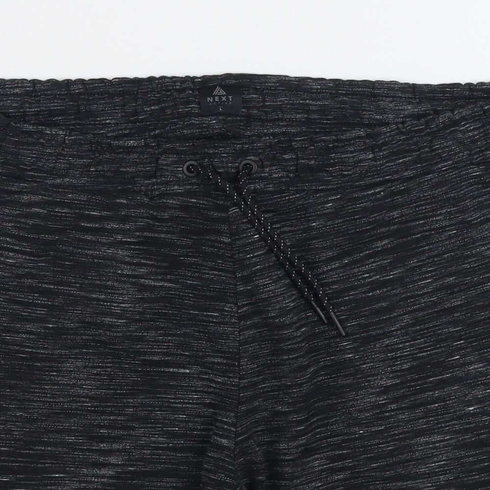 NEXT Mens Black Cotton Sweat Shorts Size L Regular Drawstring
