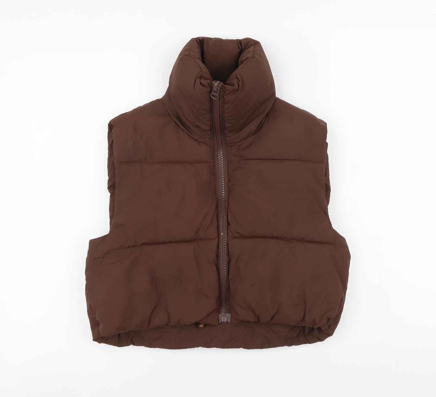 SheIn Womens Brown Gilet Coat Size XS Zip