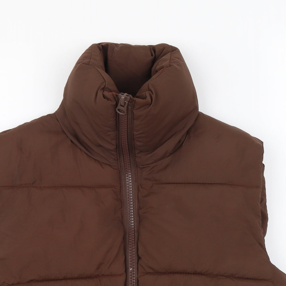 SheIn Womens Brown Gilet Coat Size XS Zip