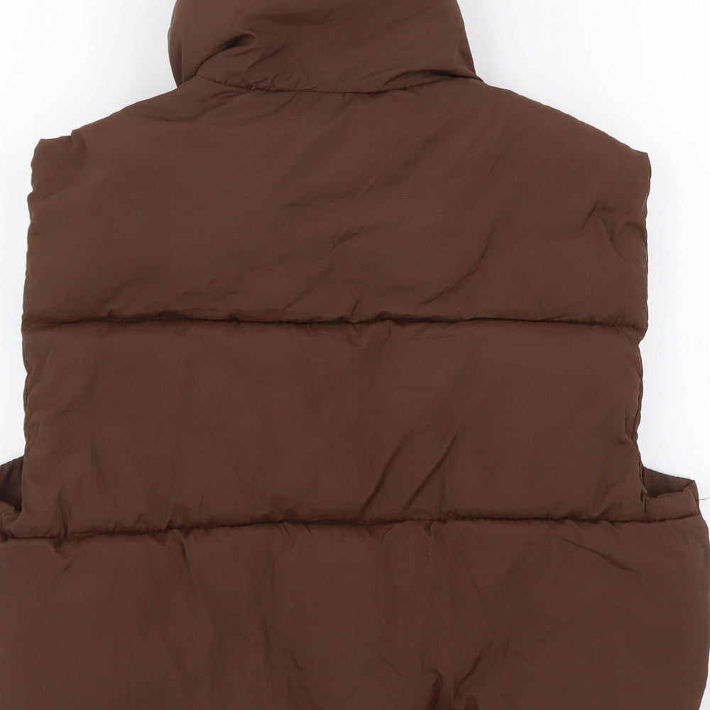 SheIn Womens Brown Gilet Coat Size XS Zip