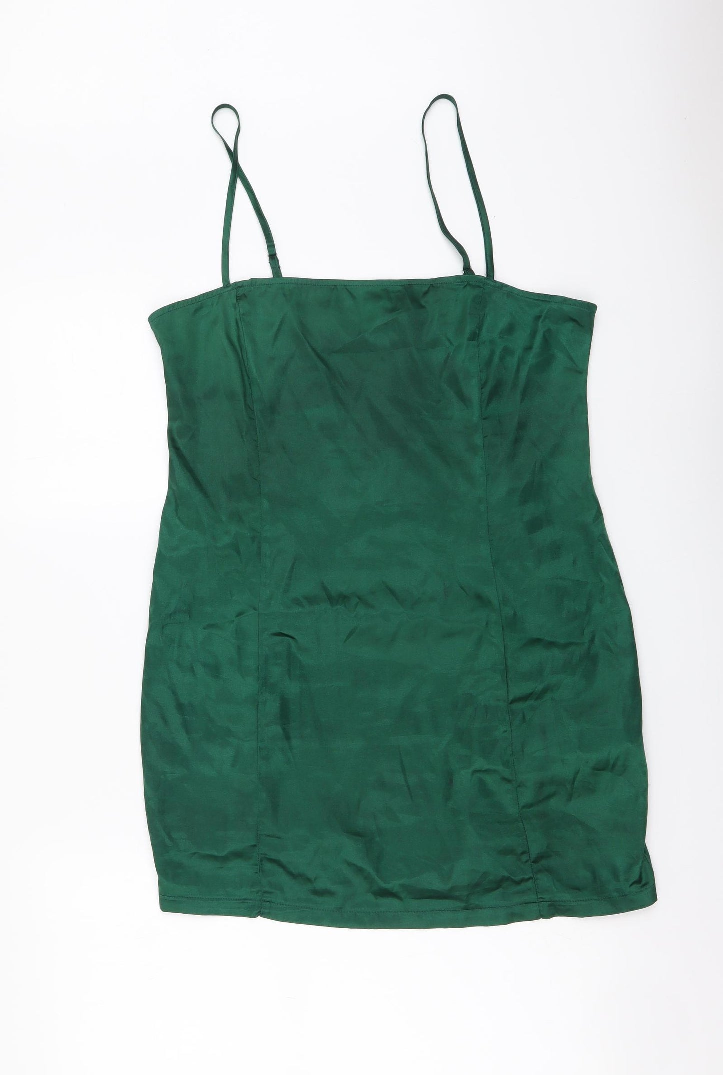 PRETTYLITTLETHING Womens Green Polyester Camisole Tank Size 14 Square Neck