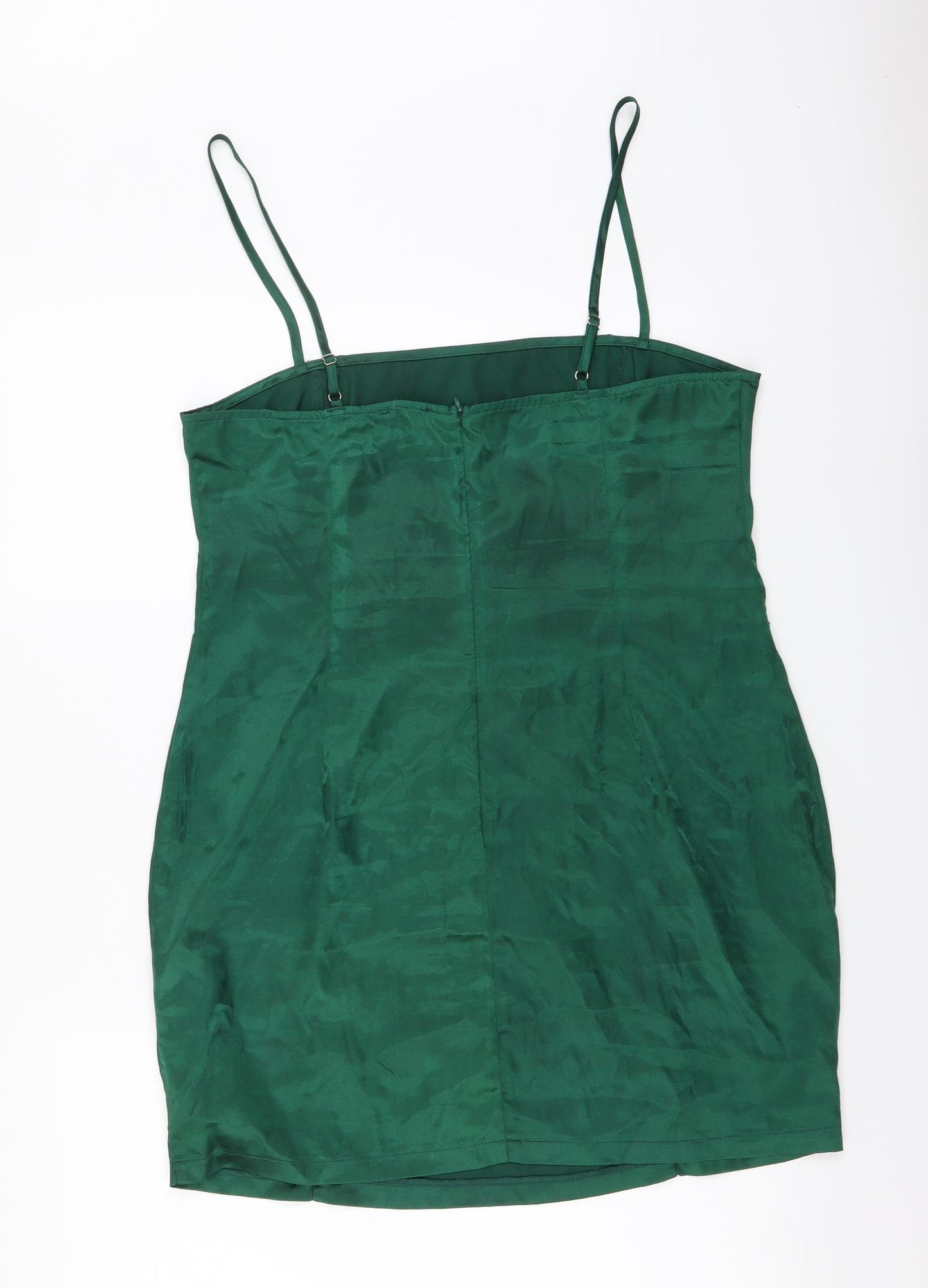 PRETTYLITTLETHING Womens Green Polyester Camisole Tank Size 14 Square Neck