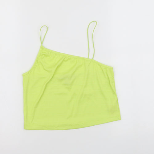 Primark Womens Yellow Polyamide Cropped Tank Size S Square Neck