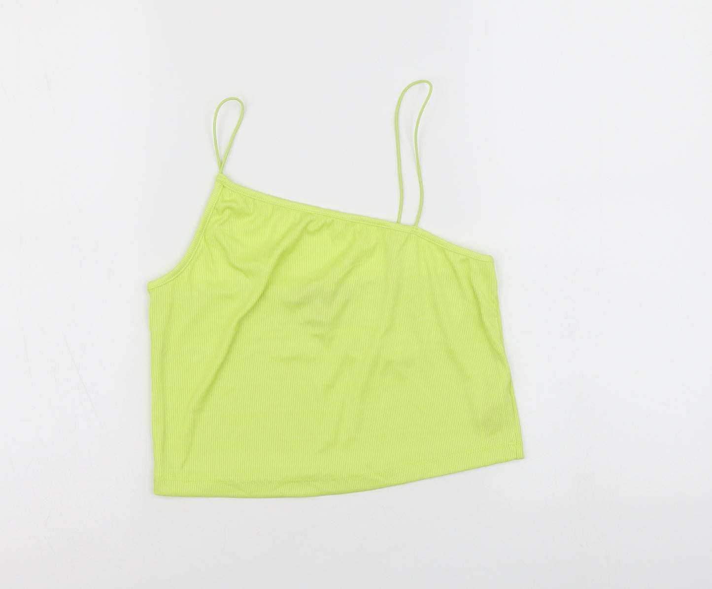 Primark Womens Yellow Polyamide Cropped Tank Size S Square Neck