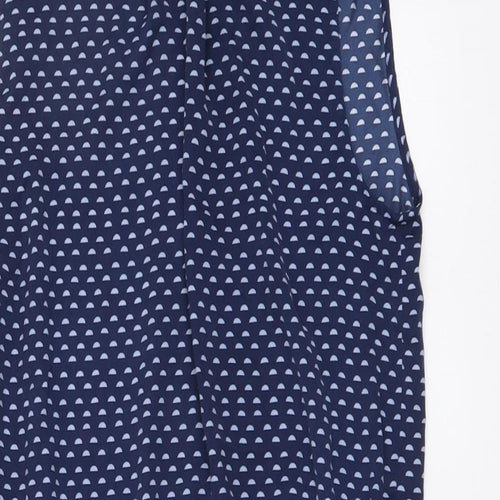 H&M Womens Blue Geometric Polyester Playsuit One-Piece Size 34 Button