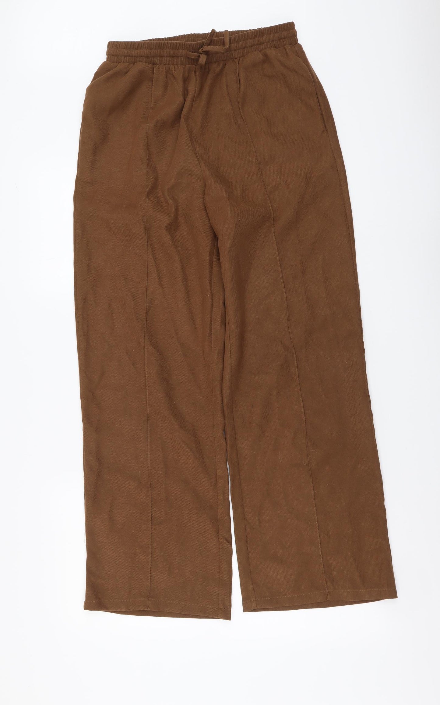 Lola Mia Womens Brown Polyester Trousers Size 10 L29 in Regular Drawstring