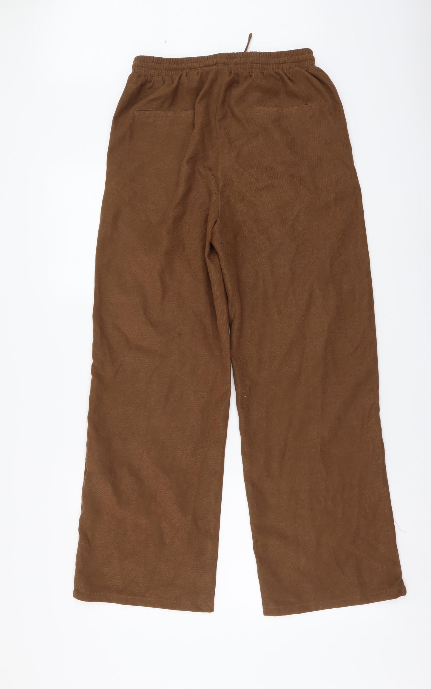 Lola Mia Womens Brown Polyester Trousers Size 10 L29 in Regular Drawstring
