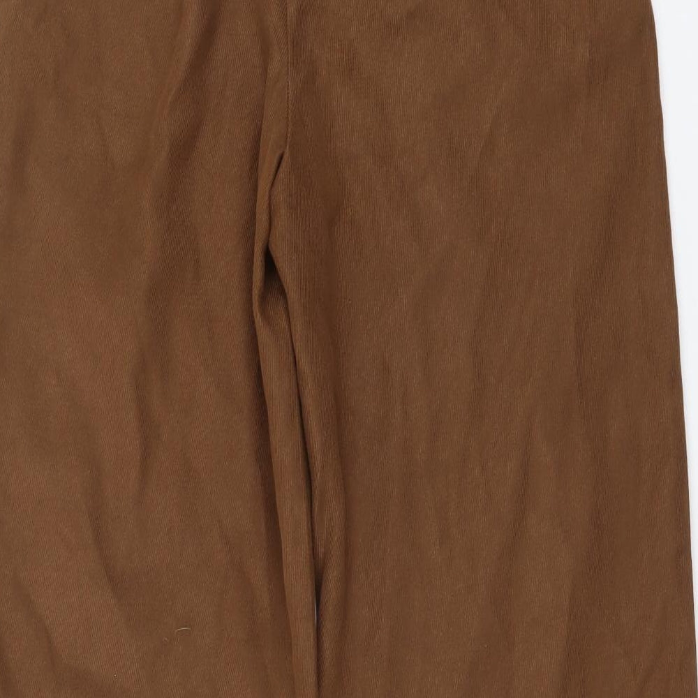 Lola Mia Womens Brown Polyester Trousers Size 10 L29 in Regular Drawstring