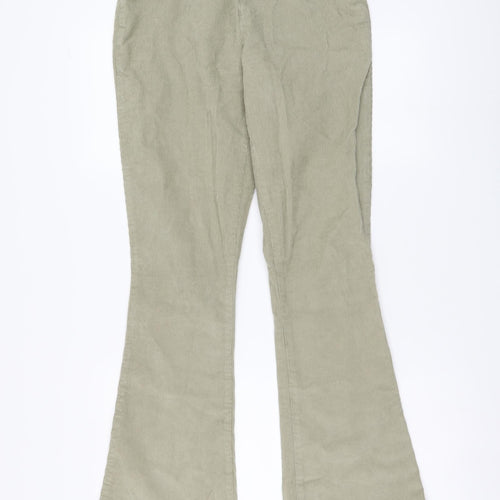 ASOS Womens Green Cotton Bootcut Jeans Size 10 L32 in Regular Drawstring