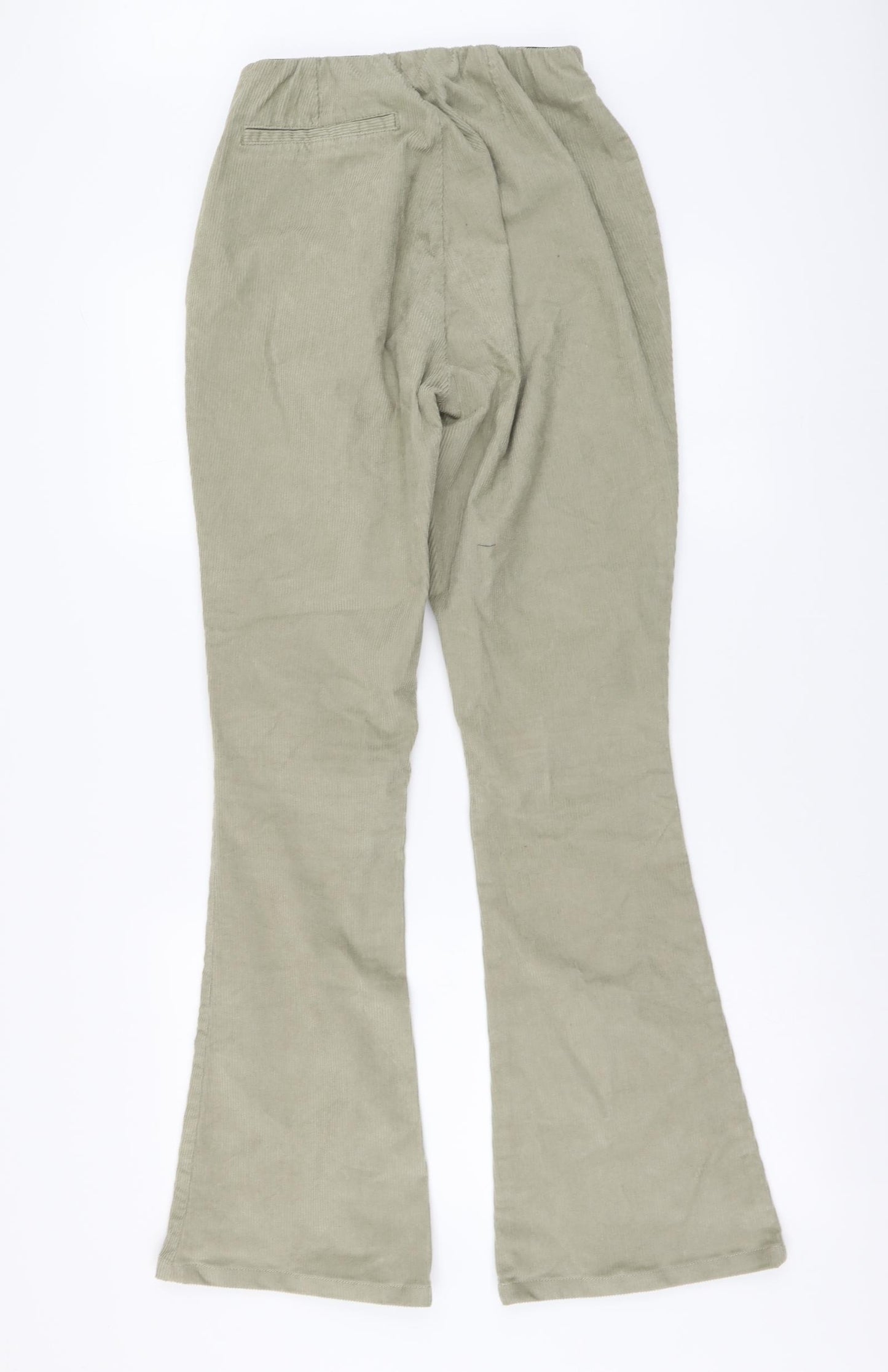 ASOS Womens Green Cotton Bootcut Jeans Size 10 L32 in Regular Drawstring