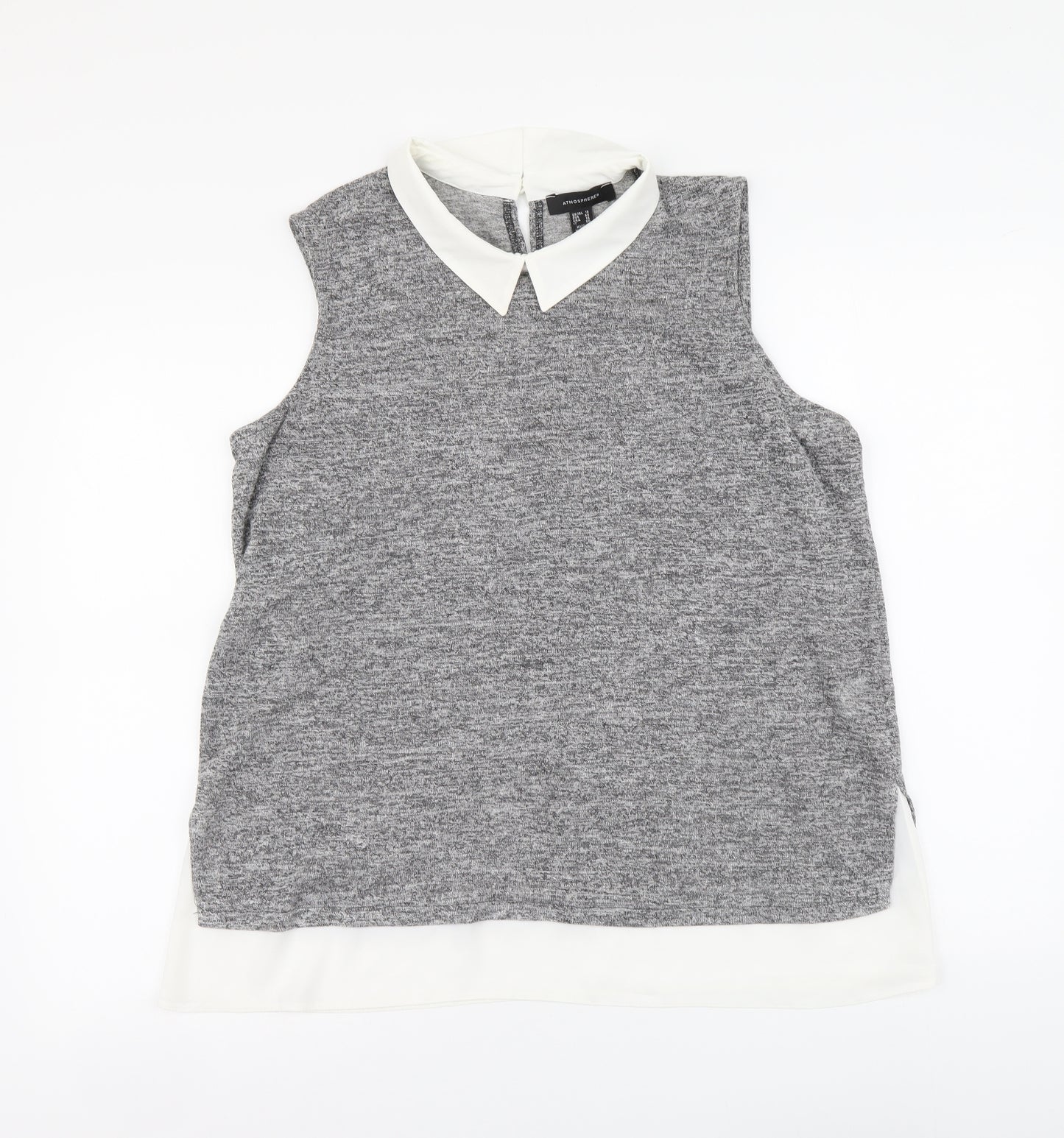 Atmosphere Womens Grey Viscose Basic Blouse Size 18 Collared