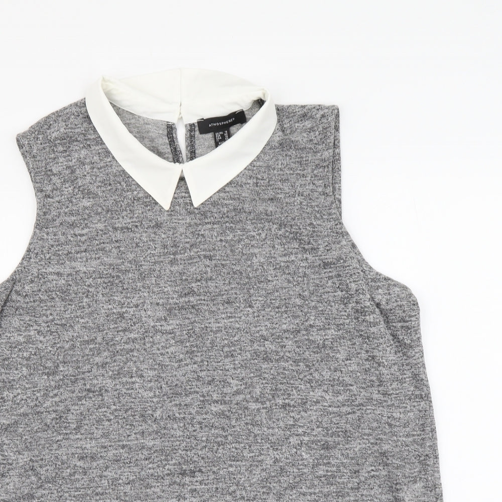 Atmosphere Womens Grey Viscose Basic Blouse Size 18 Collared