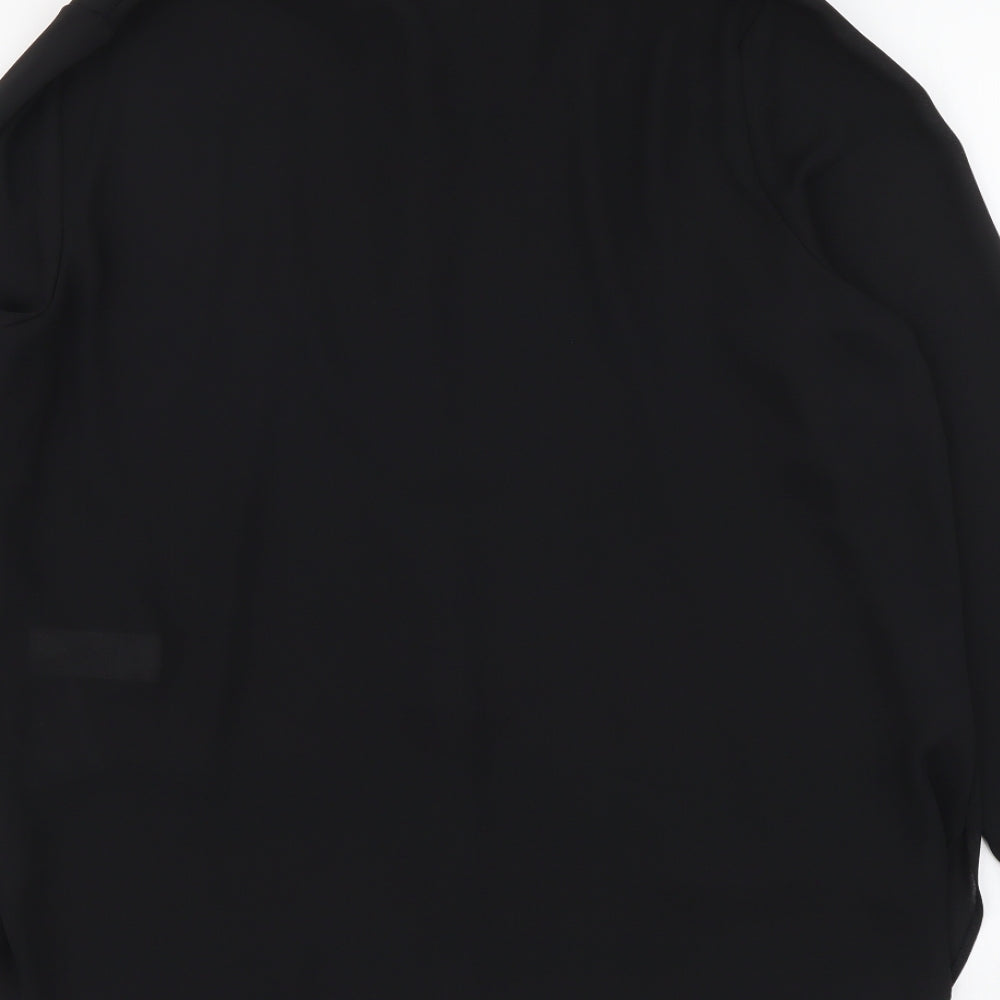 Primark Womens Black Polyester Basic Button-Up Size 14 Collared