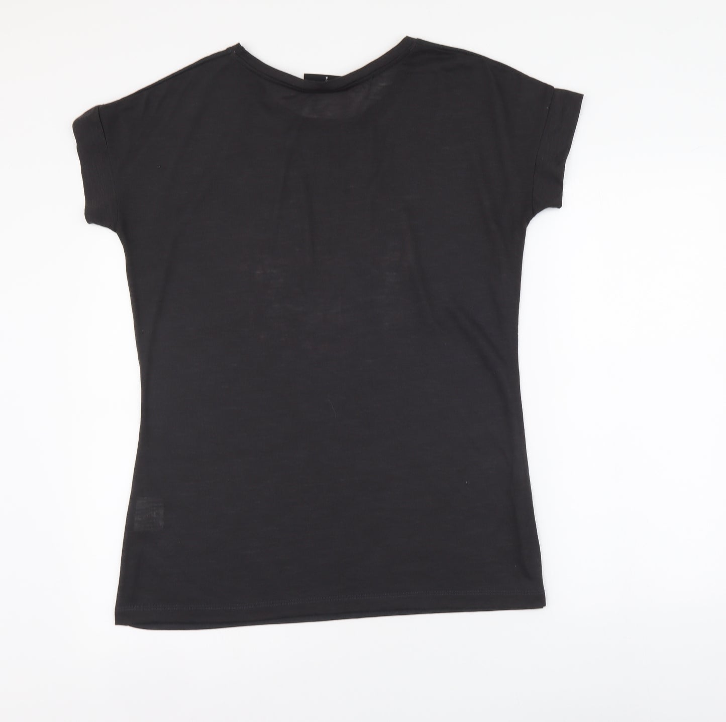 Damned Delux Womens Grey Polyester Basic T-Shirt Size S Round Neck