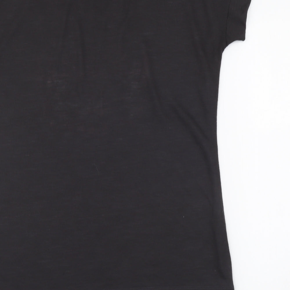 Damned Delux Womens Grey Polyester Basic T-Shirt Size S Round Neck