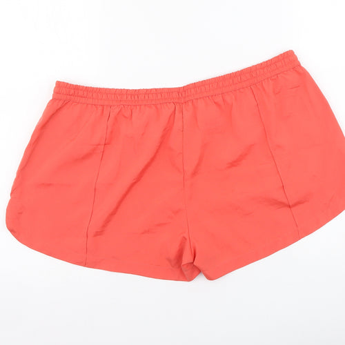 Denim & Co. Womens Orange Polyester Hot Pants Shorts Size 16 L3 in Regular Drawstring